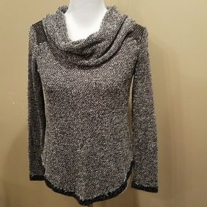 Jessica Simpson Gray and Black Cowl Neck Sweater